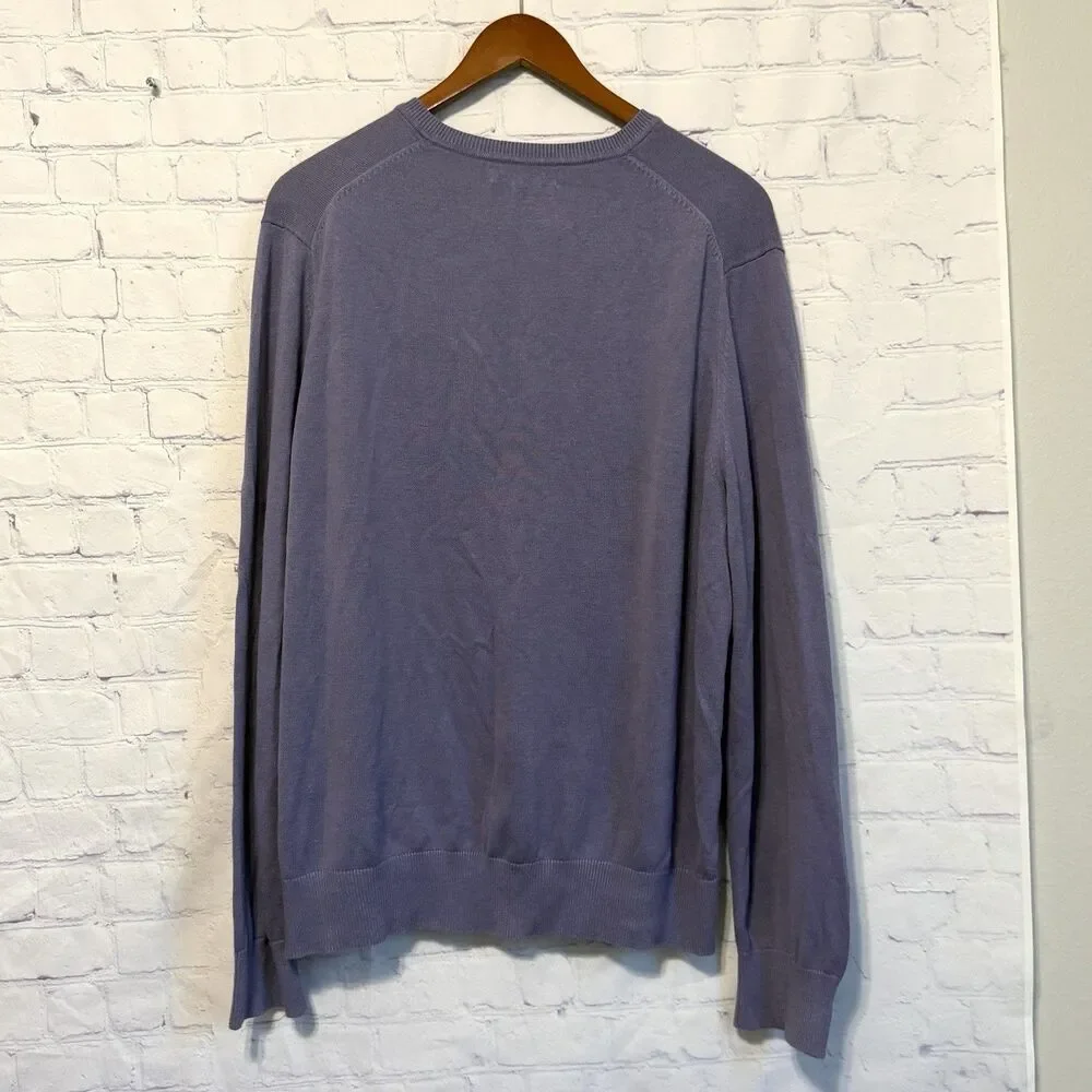 Banana Republic Silk Cashmere V-Neck Sweater Mens XL  Lightweight Luxury Purple